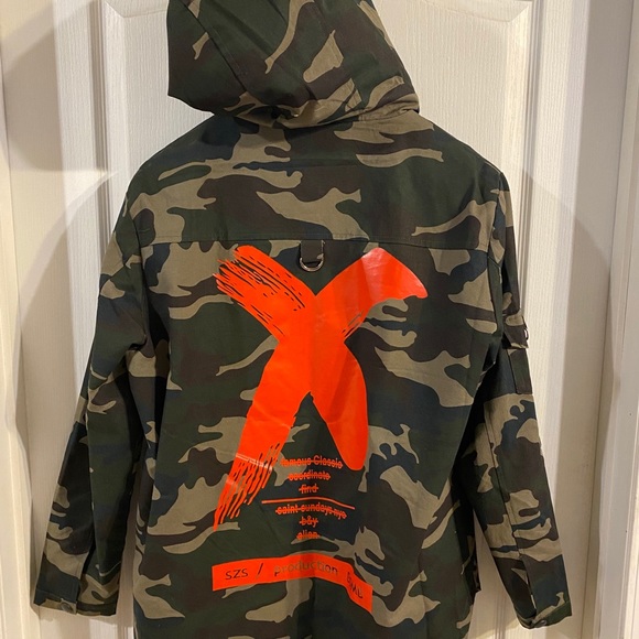 Military Style Hooded Zip Up - Picture 2 of 4